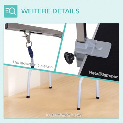 PawHut Klappbarer Trimmtisch für Hunde & Katzen | Tierpflegetisch & Schertisch aus Metall | Höhenverstellbarer Pflegetisch, 81x48,5x80 cm, Schwarz