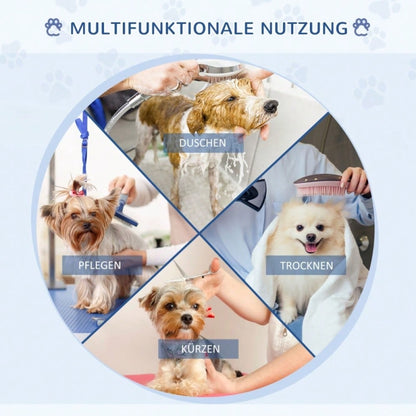 PawHut Profi Hundepflegetisch mit Unterkorb bis 100 kg | Trimmtisch & Schertisch für Hunde und Katzen | Tierpflegetisch mit Stauraum, Blau