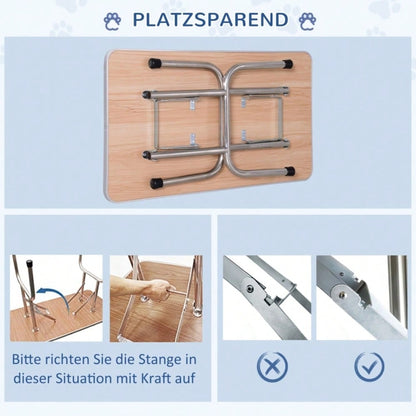PawHut Profi Hundepflegetisch mit Unterkorb bis 100 kg | Trimmtisch & Schertisch für Hunde und Katzen | Tierpflegetisch mit Stauraum, Blau