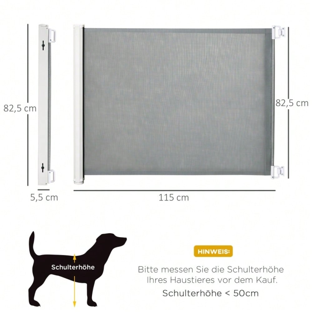 PawHut Treppenschutzgitter aus Metall & Kunststoff | Verstellbares Sicherheitsgitter für Kinder & Haustiere | Ohne Bohren montierbar, Grau