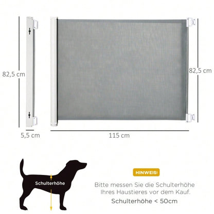 PawHut Treppenschutzgitter aus Metall & Kunststoff | Verstellbares Sicherheitsgitter für Kinder & Haustiere | Ohne Bohren montierbar, Grau
