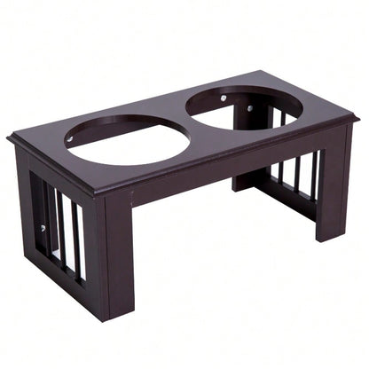 PawHut Anti-Rutsch Futterstation für Hunde mit 2x2L Näpfen | Rutschfeste Futternapf-Station, grau | 58,4x30,5x25,4 cm