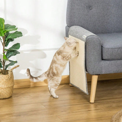Kratzschutzmatte für Sofa & Sessel - Kratzmatte für Katzen aus Sisal, 130 x 45 cm, grau - Katzenschutz für Möbel von PawHut