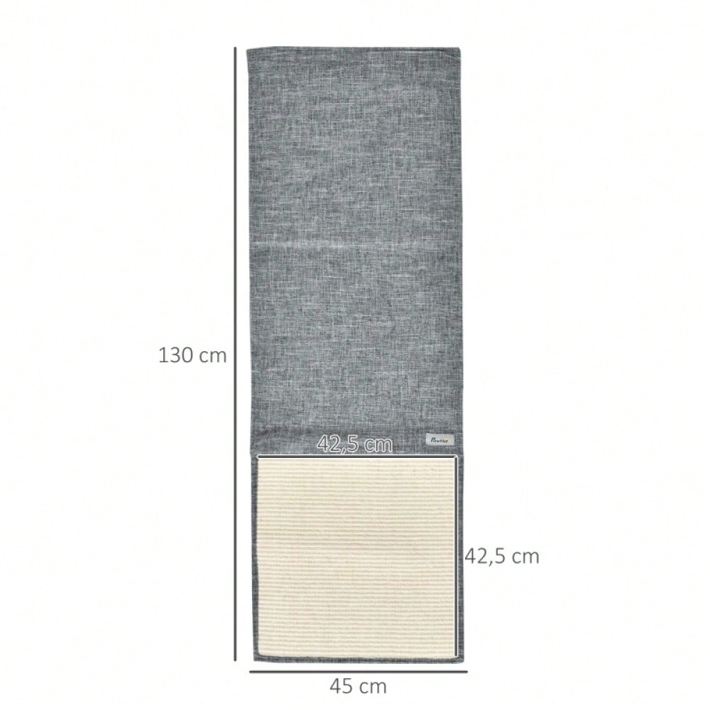 Kratzschutzmatte für Sofa & Sessel - Kratzmatte für Katzen aus Sisal, 130 x 45 cm, grau - Katzenschutz für Möbel von PawHut