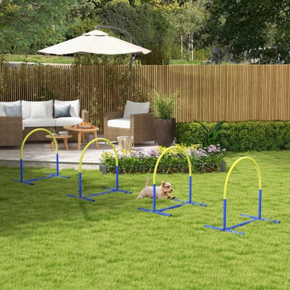 Agility-Set für Hunde 4-teilig mit Tragetasche: Tragbarer Hindernis-Parcours für Junge & Ältere Hunde, 88x64x95 cm (LxBxH), Gelb - von PawHut