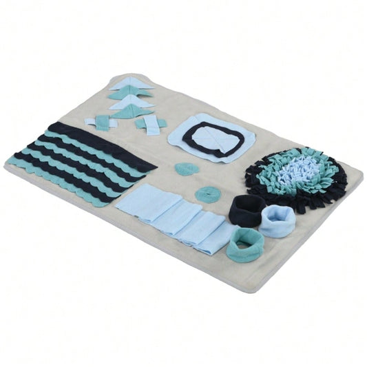 Schnüffelteppich für Hunde: Intelligenzspielzeug & Trainingsmatte für langsames Füttern aus weichem Samt, bunt - von PawHut