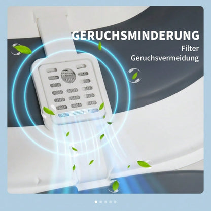 Katzenklo mit Deckel und Geruchsschutz: Katzentoilette mit Streuschaufel für Katzen bis 5 kg, 52x41x38 cm, weiß/grau - geruchshemmend & hygienisch von HOMCOM