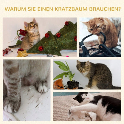 Kratztonne für Katzen mit 3 Ebenen – Kratzbaum mit Sisal-Strick und weicher Plüsch-Liegefläche, 70 x 37,5 x 37,5 cm (HxBxT), für Katzenliebhaber – von PawHut