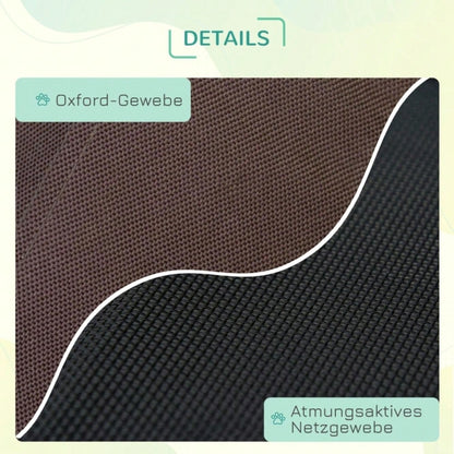 Hundebett Outdoor mit Baldachin – Erhöhtes, atmungsaktives Haustierbett aus Taftstoff für Hunde, 61 x 46 x 62 cm (LxBxH), kaffeefarben – von PawHut