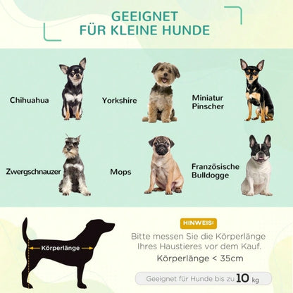 Hundebett Outdoor mit Baldachin – Erhöhtes, atmungsaktives Haustierbett aus Taftstoff für Hunde, 61 x 46 x 62 cm (LxBxH), kaffeefarben – von PawHut