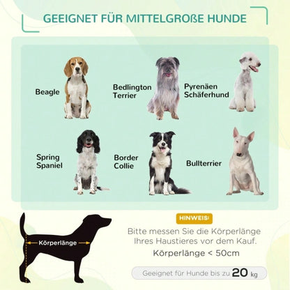 Hundebett Outdoor mit Baldachin – Erhöhtes, atmungsaktives Haustierbett aus Taftstoff, 76 x 61 x 73 cm (LxBxH), kaffeefarben – von PawHut