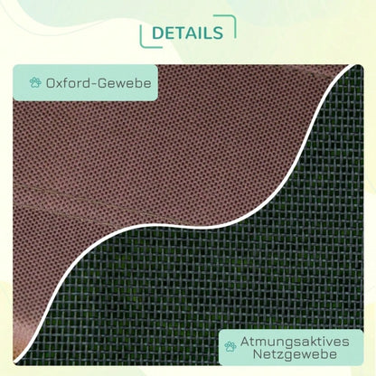 Hundebett Outdoor mit Baldachin – Erhöhtes, atmungsaktives Haustierbett aus Taftstoff, 76 x 61 x 73 cm (LxBxH), kaffeefarben – von PawHut