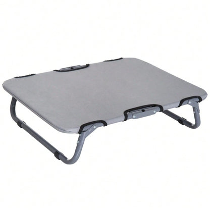 Faltbares Hundebett Outdoor – Klappbare Hundeliege & Katzenbett für drinnen und draußen, grau, 59 x 46 x 15 cm (LxBxH) – von PawHut