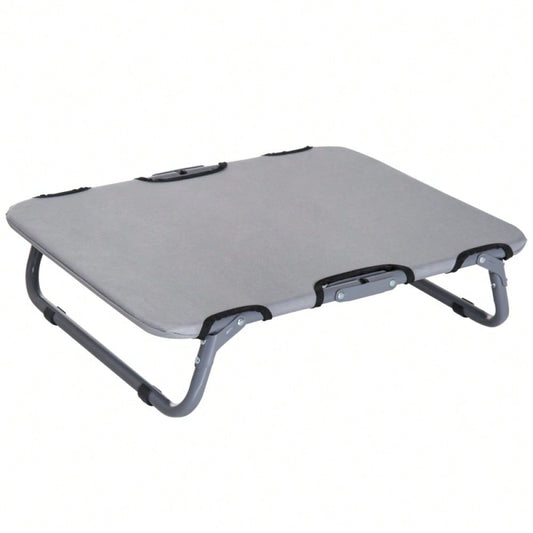 Faltbares Hundebett Outdoor – Klappbare Hundeliege & Katzenbett für drinnen und draußen, grau, 59 x 46 x 15 cm (LxBxH) – von PawHut