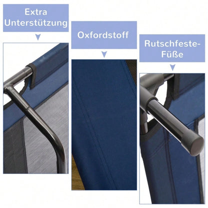 Hundebett Outdoor aus 600D Oxford-Stoff & Metall – Wetterfeste, erhöhte Hundeliege & Katzenbett für drinnen und draußen, 91,5 x 76,2 x 18 cm, blau – von PawHut