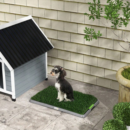 Hundetoilette mit 2 Kunstgras Matten | Hundeklo für Welpen & Töpfchentraining | Indoor & Outdoor | 67x41 cm | von PawHut