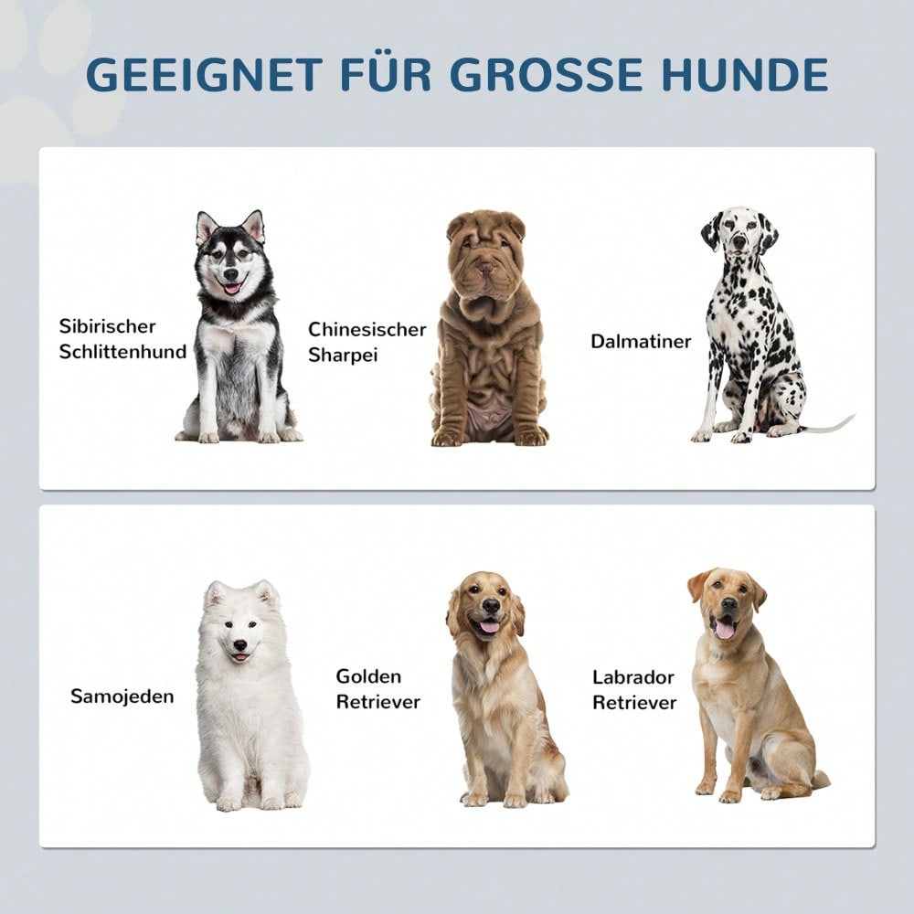 Hundenapfständer mit Stauraum & 2x 2L Edelstahlschüsseln | Futterstation für große Hunde | Wassernapf & Futternapf in Einem | Weiß | von PawHut