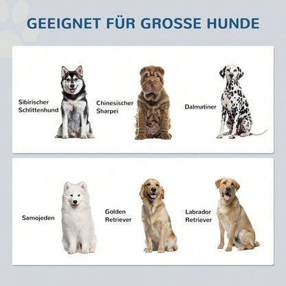 Hundenapfständer mit Stauraum & 2x 2L Edelstahlschüsseln | Futterstation für große Hunde | Wassernapf & Futternapf in Einem | Weiß | von PawHut