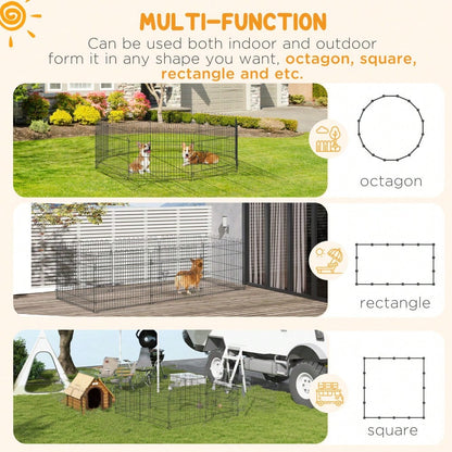 Flexibler Welpenauslauf in 5 Größen | Freilaufgehege & Laufstall | Individuell konfigurierbarer Welpenzaun | 8x Paneele à 71x61 cm | von PawHut