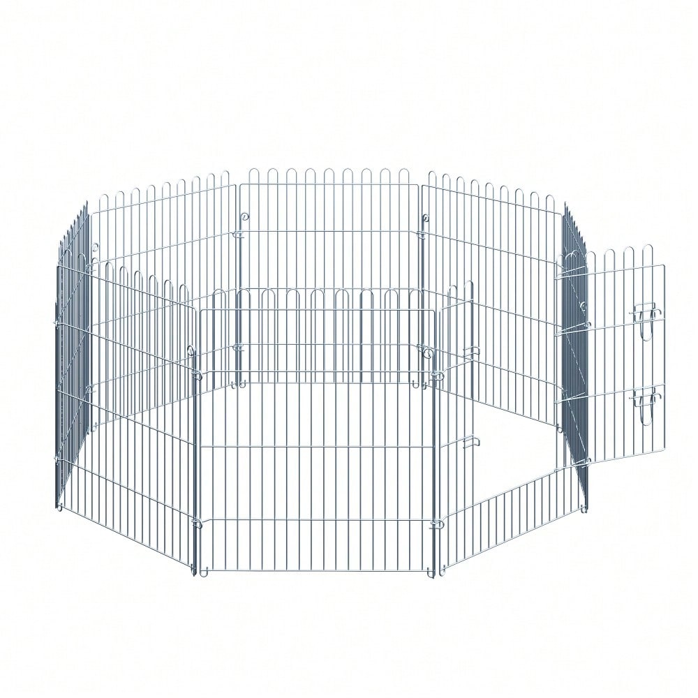 8-teiliges Freilaufgehege für Welpen | Sicherer & Stabiler Welpenauslauf & Laufstall | Flexibel Konfigurierbar | 8 Paneele à 63x76 cm | von PawHut
