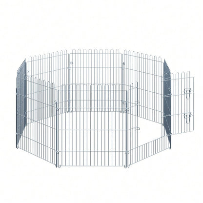8-teiliges Freilaufgehege für Welpen | Sicherer & Stabiler Welpenauslauf & Laufstall | Flexibel Konfigurierbar | 8 Paneele à 63x76 cm | von PawHut
