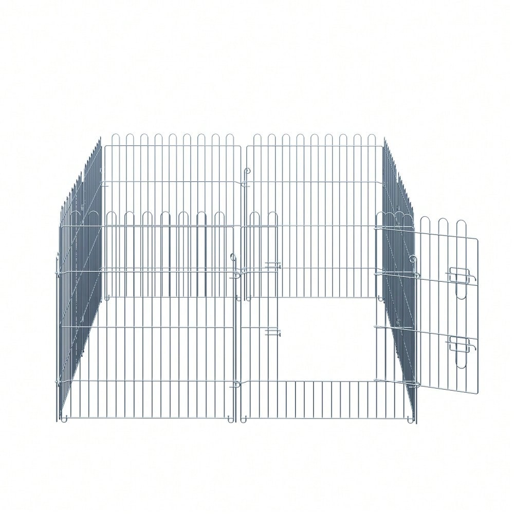 8-teiliges Freilaufgehege für Welpen | Sicherer & Stabiler Welpenauslauf & Laufstall | Flexibel Konfigurierbar | 8 Paneele à 63x76 cm | von PawHut