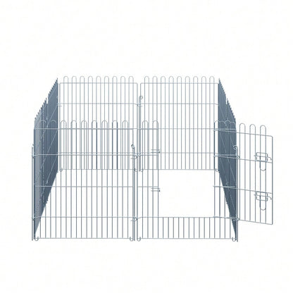 8-teiliges Freilaufgehege für Welpen | Sicherer & Stabiler Welpenauslauf & Laufstall | Flexibel Konfigurierbar | 8 Paneele à 63x76 cm | von PawHut
