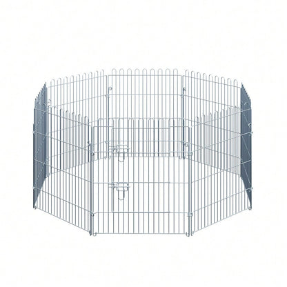 8-teiliges Freilaufgehege für Welpen | Sicherer & Stabiler Welpenauslauf & Laufstall | Flexibel Konfigurierbar | 8 Paneele à 63x76 cm | von PawHut