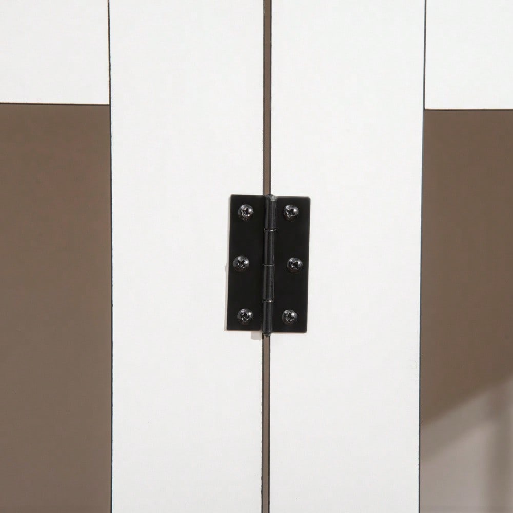 Hundekäfig für die Wohnung | Für kleine & mittelgroße Hunde | Mit verriegelbaren Türen & Spanplatten-Dach | 106x60x76 cm | Dunkelbraun/Weiß | von PawHut