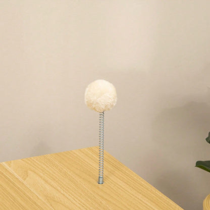 Katzenhaus im TV-Design mit Spielball & Kissen | Gemütlicher Katzenkorb & Spielhaus | Für innen | Eiche/Beige/Weiß | 50x28x43 cm | von PawHut