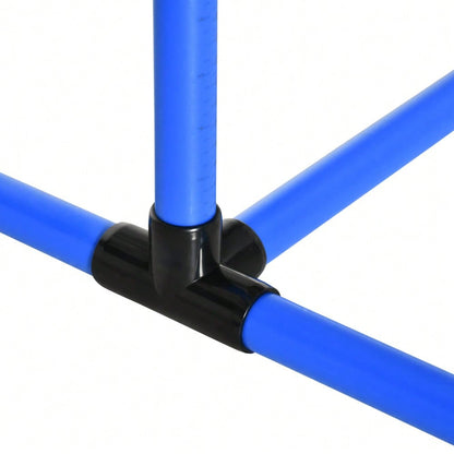 4-teiliges Agility-Set für Hunde | Höhenverstellbar mit 2 Hürden & 2 Slalomstangen | Inkl. 4 Bodenstangen aus Kunststoff | Für Indoor/Outdoor | Blau | 99x65x94 cm | von PawHut