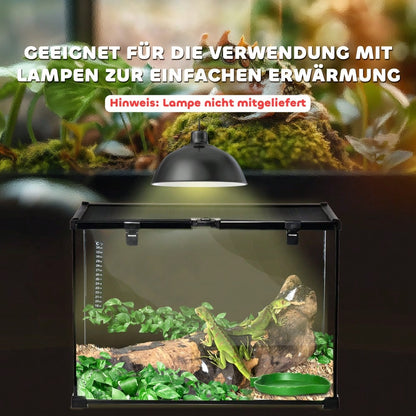 PawHut Glasterrarium für Reptilien, 50x30x35 cm, mit Metallrahmen, Terrarium Box zur Zucht & Fütterung