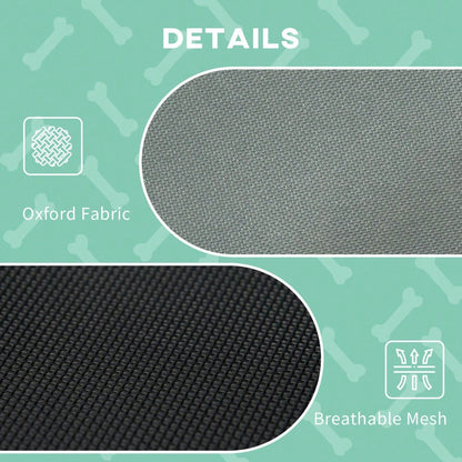 PawHut Outdoor Hundebett mit Dach, erhöhte & atmungsaktive Liege aus Taftstoff für Hunde, grau, 76x61x73 cm