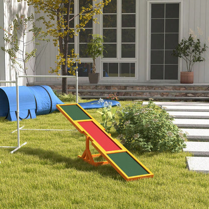 PawHut Agility-Wippe für Hundetraining, Balancebrett aus Holz für Welpen & Hunde, 180x30x30 cm