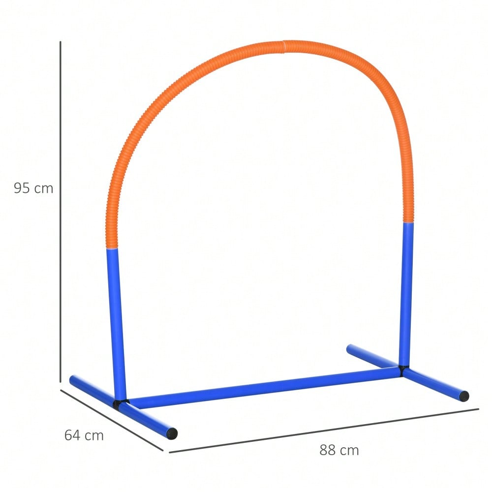PawHut 4-teiliges Agility-Trainingsset für Hunde mit Tragetasche, 88x64x95 cm, blau/orange, für effektives Hundetraining & Spiel