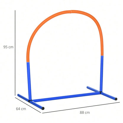 PawHut 4-teiliges Agility-Trainingsset für Hunde mit Tragetasche, 88x64x95 cm, blau/orange, für effektives Hundetraining & Spiel
