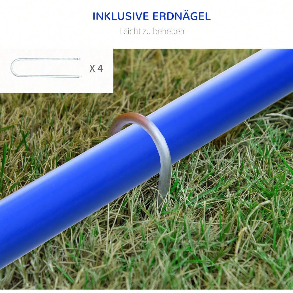 PawHut 4-teiliges Agility-Trainingsset für Hunde mit Tragetasche, 88x64x95 cm, blau/orange, für effektives Hundetraining & Spiel