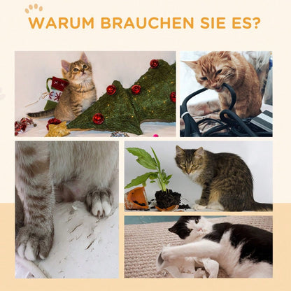 PawHut Katzenlaufrad aus Eiche mit Bremse & Kratzbrett, 91 cm Laufrad für gesunde Bewegung und Entspannung Ihrer Katze