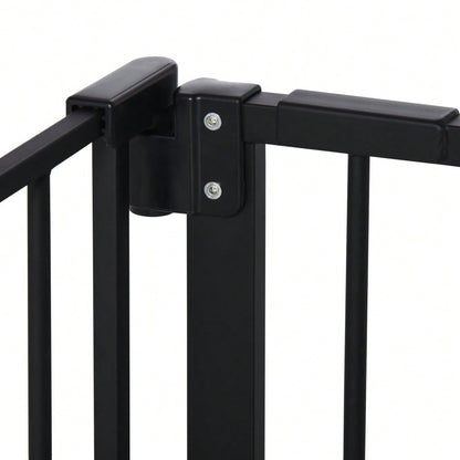 PawHut Türschutzgitter ohne Bohren, Treppenschutzgitter für Haustiere aus Metall & Kunststoff, 136,3x76,2 cm, schwarz
