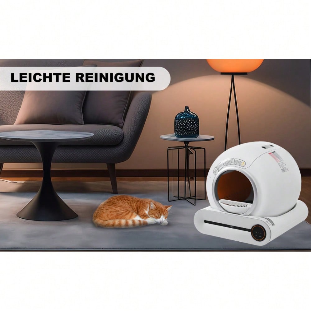 65L Selbstreinigende Katzentoilette Automatik für mehrere Katzen, APP gesteuert mit Infrarotsensor & Kindersicherung, geruchsneutralisierend für alle Streuarten