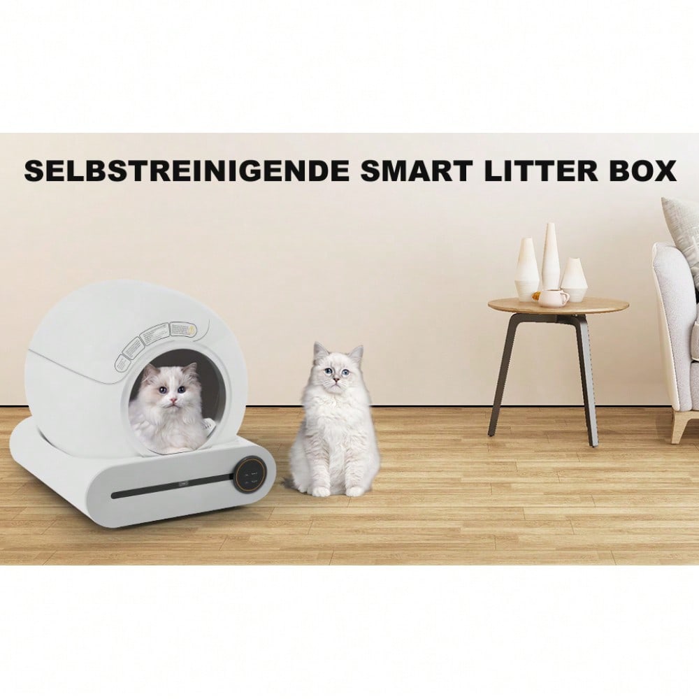 65L Selbstreinigende Katzentoilette Automatik für mehrere Katzen, APP gesteuert mit Infrarotsensor & Kindersicherung, geruchsneutralisierend für alle Streuarten