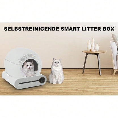 65L Selbstreinigende Katzentoilette Automatik für mehrere Katzen, APP gesteuert mit Infrarotsensor & Kindersicherung, geruchsneutralisierend für alle Streuarten