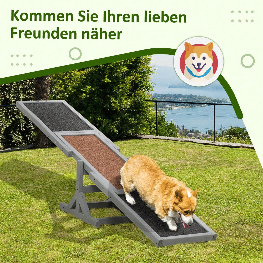 PawHut Agility-Wippe aus Holz für große Hunde, Balance-Trainingsgerät für Hundesport, 180x30x30 cm