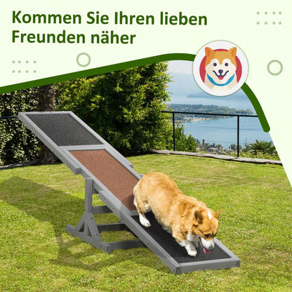 PawHut Agility-Wippe aus Holz für große Hunde, Balance-Trainingsgerät für Hundesport, 180x30x30 cm