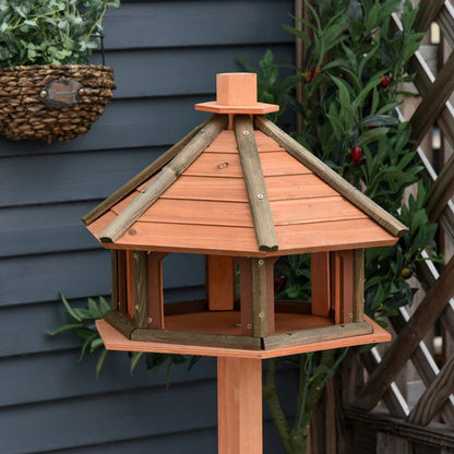 PawHut Vogelhaus aus Holz mit Futterspender, Vogelvilla & Futterstation 52x130 cm, natur