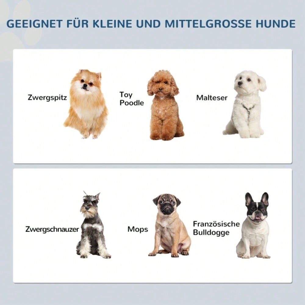 Hunde Futterstation mit 2 Näpfen, rutschfest, 2x 0.9L, grau, 44x24x15cm - von PawHut