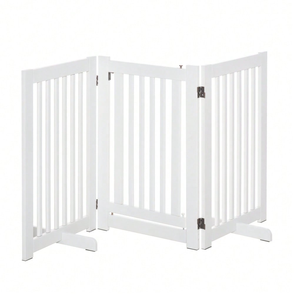 Freistehendes Babygitter & Schutzgitter für Hunde, aus Holz, verstellbar & klappbar, ohne Bohren, 76-155 cm breit, weiß - von PawHut