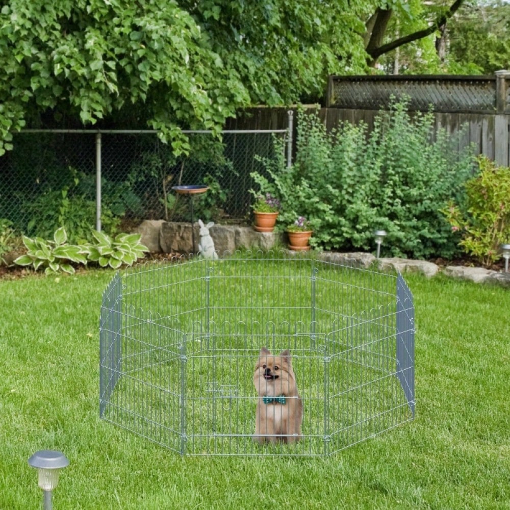 Freilaufgehege für Hunde 8-teilig, verstellbarer Welpenauslauf & Laufstall, 60 cm hoch, für Welpen & kleine Hunde, Indoor - von PawHut