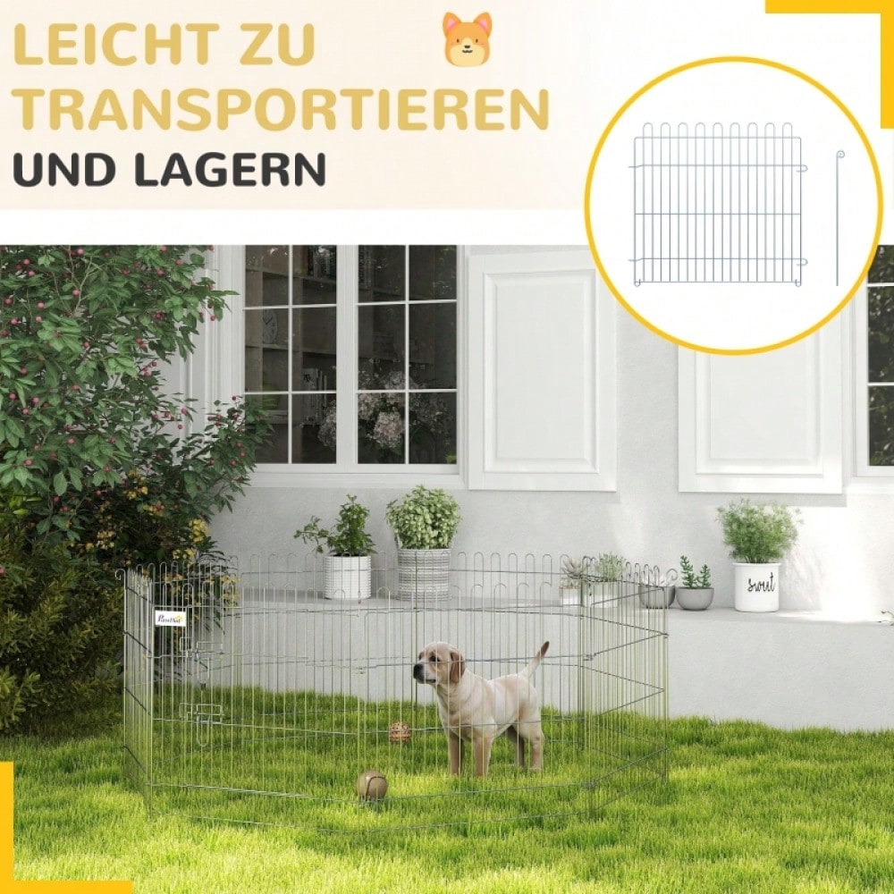 Freilaufgehege für Hunde 8-teilig, verstellbarer Welpenauslauf & Laufstall, 60 cm hoch, für Welpen & kleine Hunde, Indoor - von PawHut