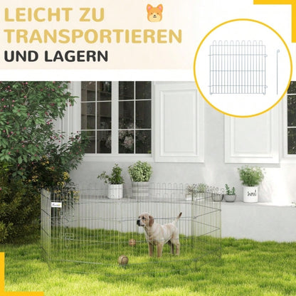 Freilaufgehege für Hunde 8-teilig, verstellbarer Welpenauslauf & Laufstall, 60 cm hoch, für Welpen & kleine Hunde, Indoor - von PawHut
